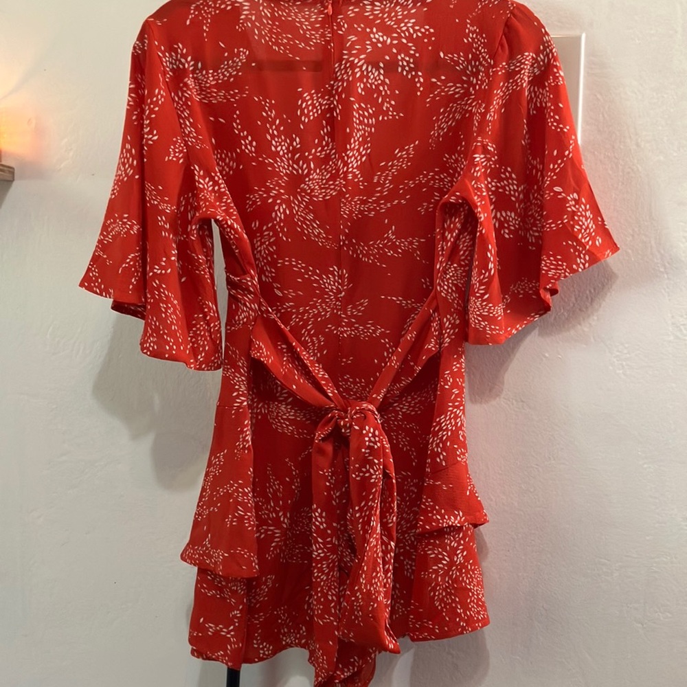 011 Burn orange romper top shorts xs s white